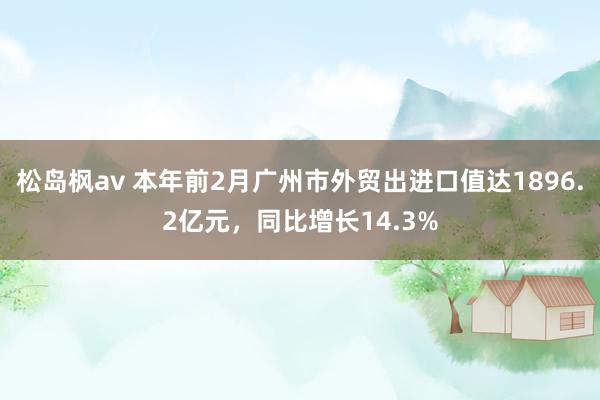 松岛枫av 本年前2月广州市外贸出进口值达1896.2亿元，同比增长14.3%