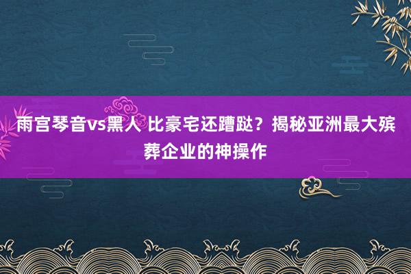 雨宫琴音vs黑人 比豪宅还蹧跶？揭秘亚洲最大殡葬企业的神操作