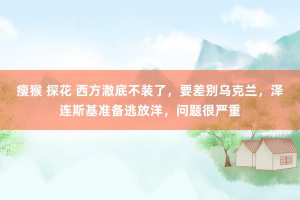 瘦猴 探花 西方澈底不装了，要差别乌克兰，泽连斯基准备逃放洋，问题很严重