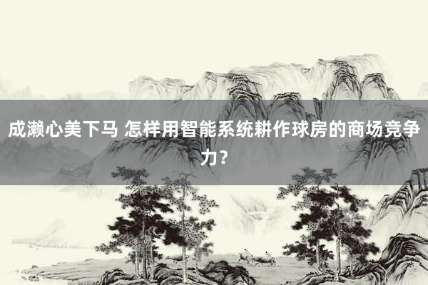 成濑心美下马 怎样用智能系统耕作球房的商场竞争力？