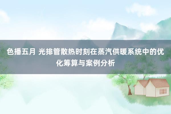 色播五月 光排管散热时刻在蒸汽供暖系统中的优化筹算与案例分析