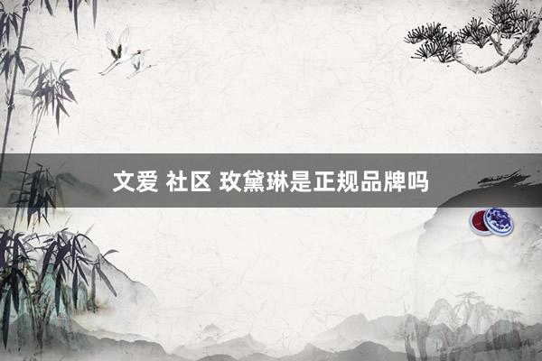 文爱 社区 玫黛琳是正规品牌吗