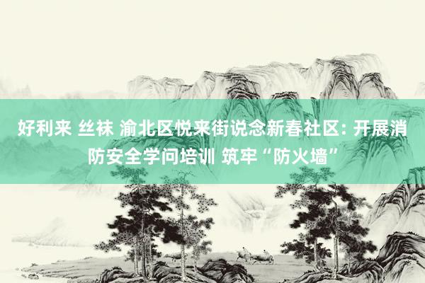 好利来 丝袜 渝北区悦来街说念新春社区: 开展消防安全学问培训 筑牢“防火墙”