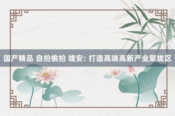 国产精品 自拍偷拍 雄安: 打造高端高新产业聚拢区