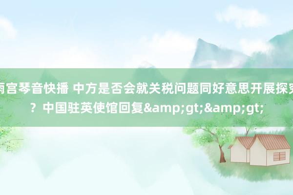 雨宫琴音快播 中方是否会就关税问题同好意思开展探究？中国驻英使馆回复&gt;&gt;