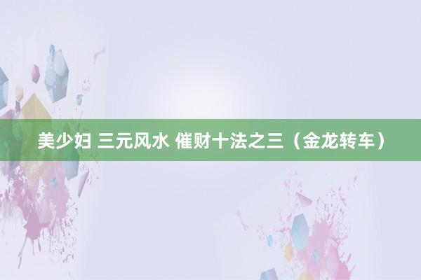 美少妇 三元风水 催财十法之三（金龙转车）